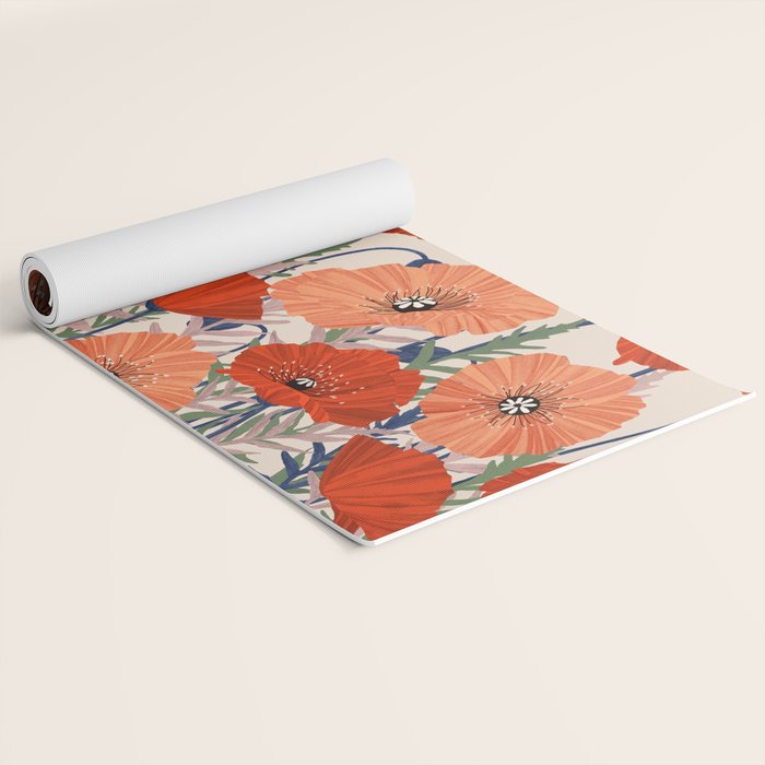Poppies pattern Yoga Mat Gallery Image 2