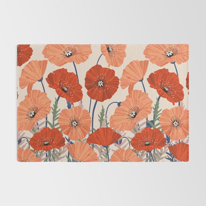 Poppies pattern Rug Gallery Image 2