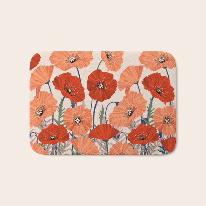 Poppies pattern Bath Mat Gallery Image 1