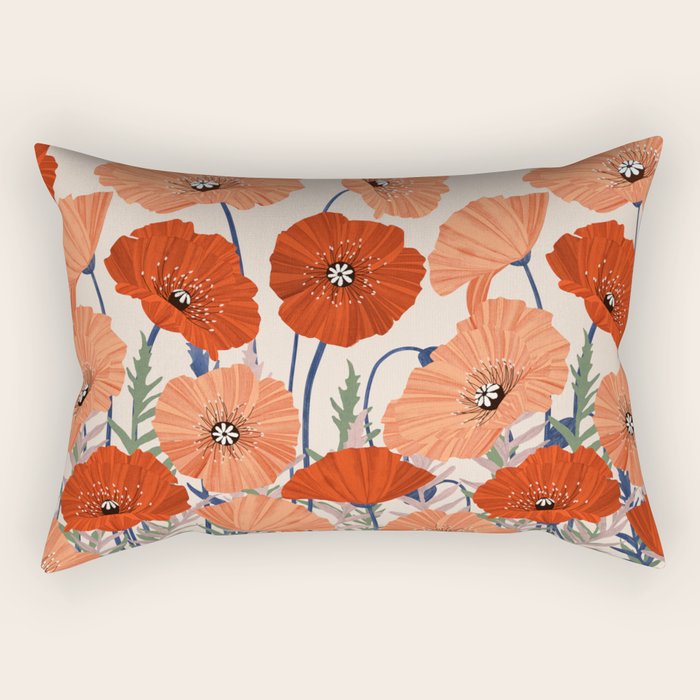 Poppies pattern Rectangular Pillow Gallery Image 2