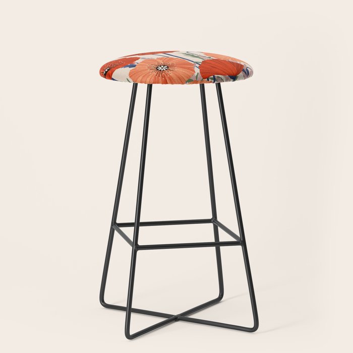Poppies pattern Stool Gallery Image 1