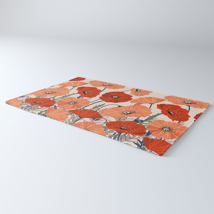 Poppies pattern Rug Gallery Image 3