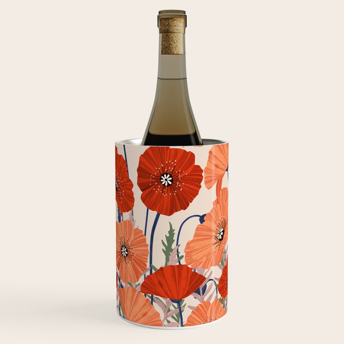 Poppies pattern Wine Chiller Gallery Image 1
