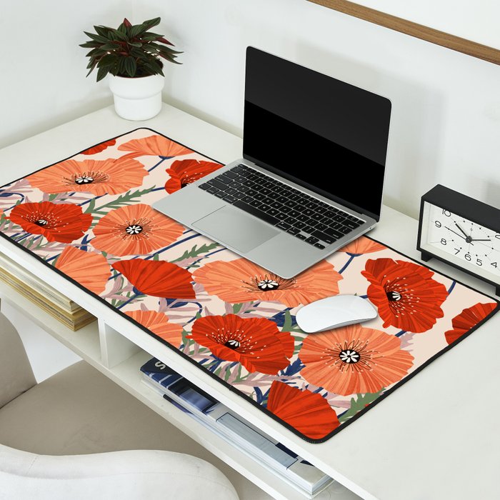 Poppies pattern Desk Mat Gallery Image 2