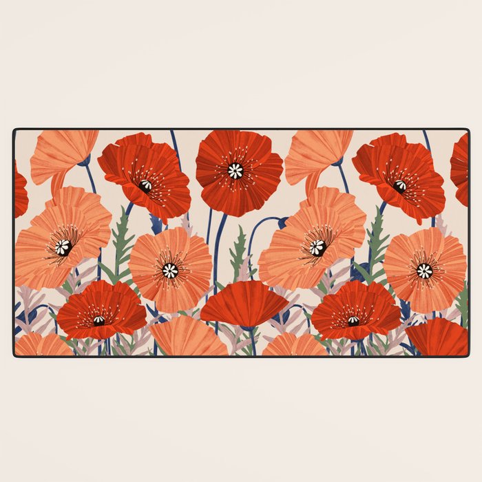Poppies pattern Desk Mat Gallery Image 3