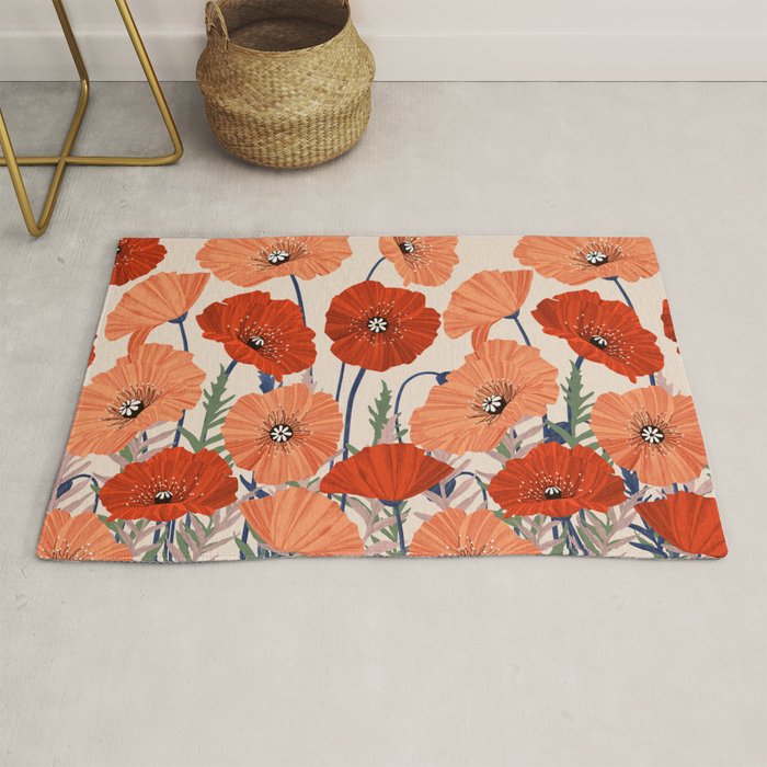 Poppies pattern Rug Gallery Image 1