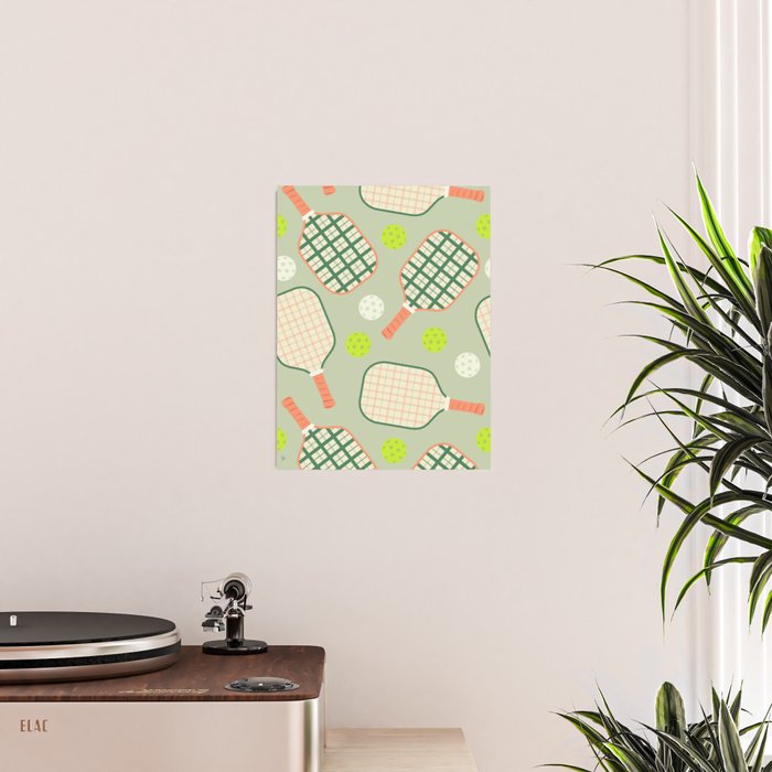 Retro Pickleball Pattern Poster Gallery Image 2