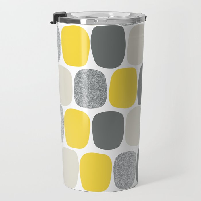 Wonky Ovals in Yellow Travel Mug Gallery Image 3