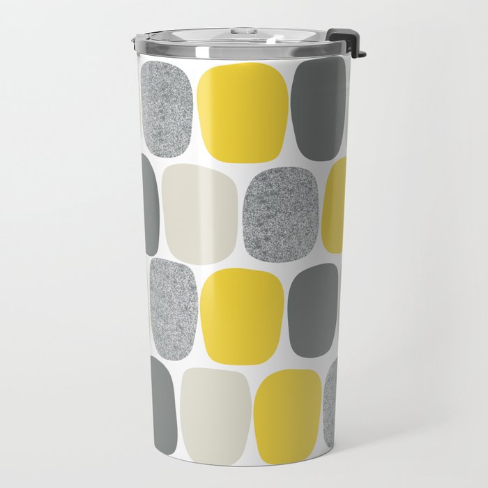 Wonky Ovals in Yellow Travel Mug Gallery Image 2