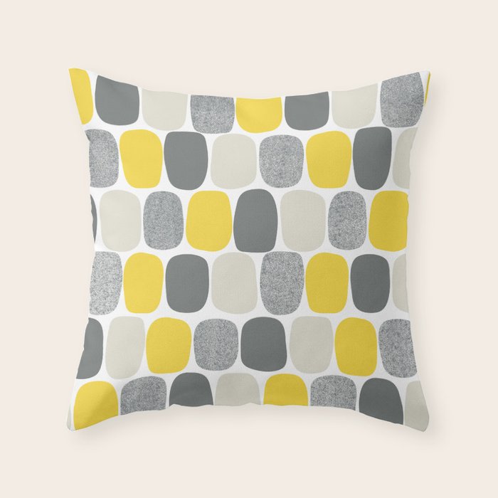 Wonky Ovals in Yellow Throw Pillow Gallery Image 6