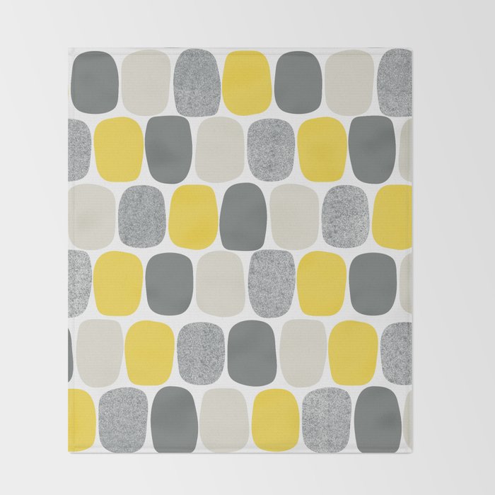 Wonky Ovals in Yellow Throw Blanket Gallery Image 2