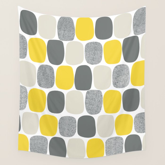 Wonky Ovals in Yellow Wall Tapestry Gallery Image 4