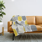 Wonky Ovals in Yellow Throw Blanket Gallery Image 1
