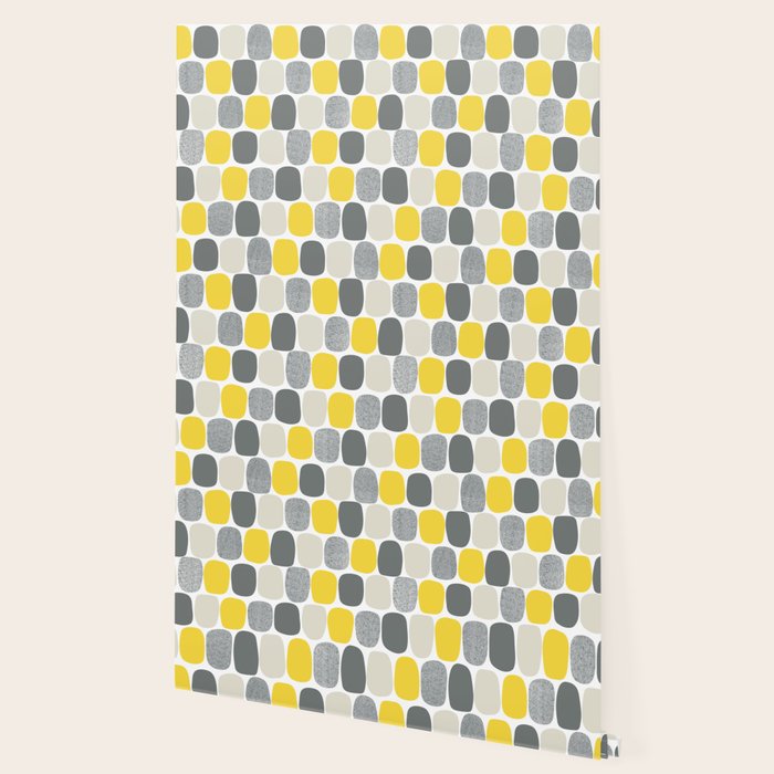 Wonky Ovals in Yellow Wallpaper Gallery Image 2