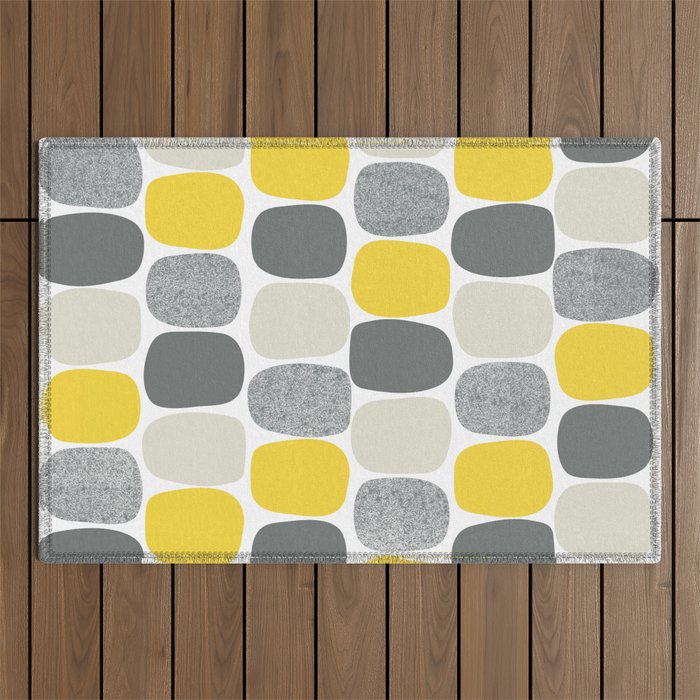 Wonky Ovals in Yellow Outdoor Rug Gallery Image 1