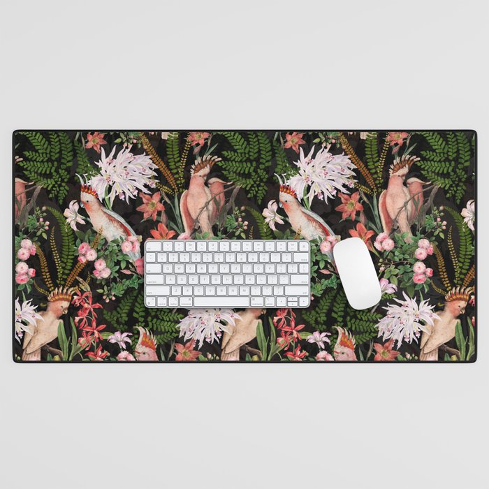 Vintage & Shabby Chic - Botanical Tropical Night Pattern  Desk Mat Gallery Image 1