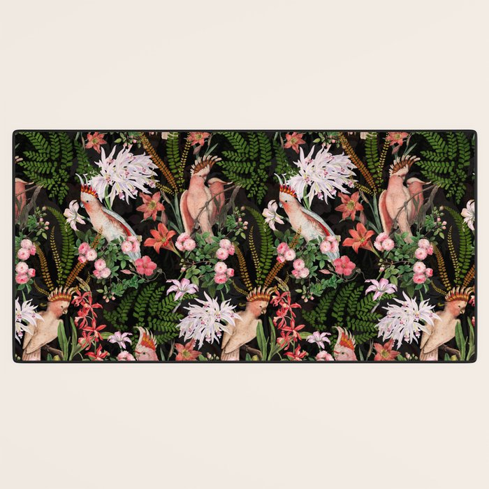 Vintage & Shabby Chic - Botanical Tropical Night Pattern  Desk Mat Gallery Image 3