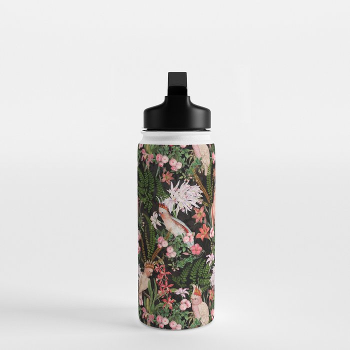 Vintage & Shabby Chic - Botanical Tropical Night Pattern  Water Bottle Gallery Image 3