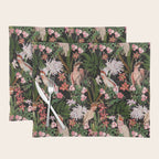 Vintage & Shabby Chic - Botanical Tropical Night Pattern  Placemat Gallery Image 1