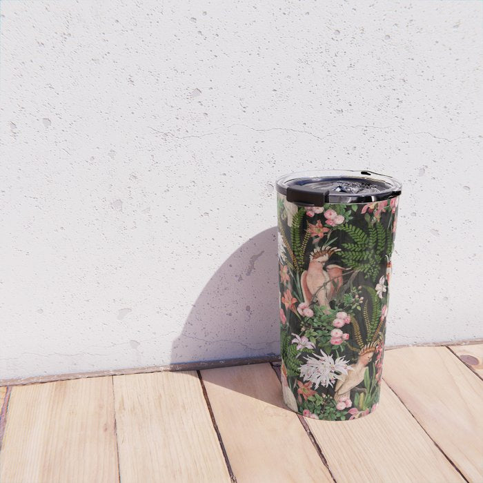 Vintage & Shabby Chic - Botanical Tropical Night Pattern  Travel Mug Gallery Image 4