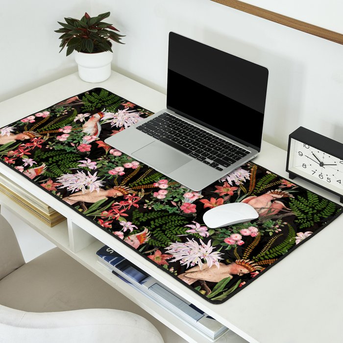 Vintage & Shabby Chic - Botanical Tropical Night Pattern  Desk Mat Gallery Image 2