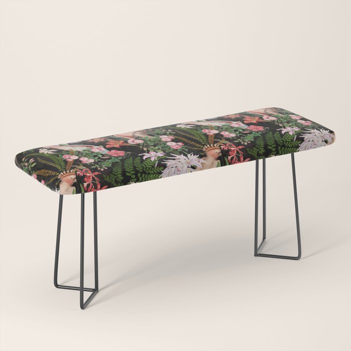 Vintage & Shabby Chic - Botanical Tropical Night Pattern  Bench Gallery Image 1