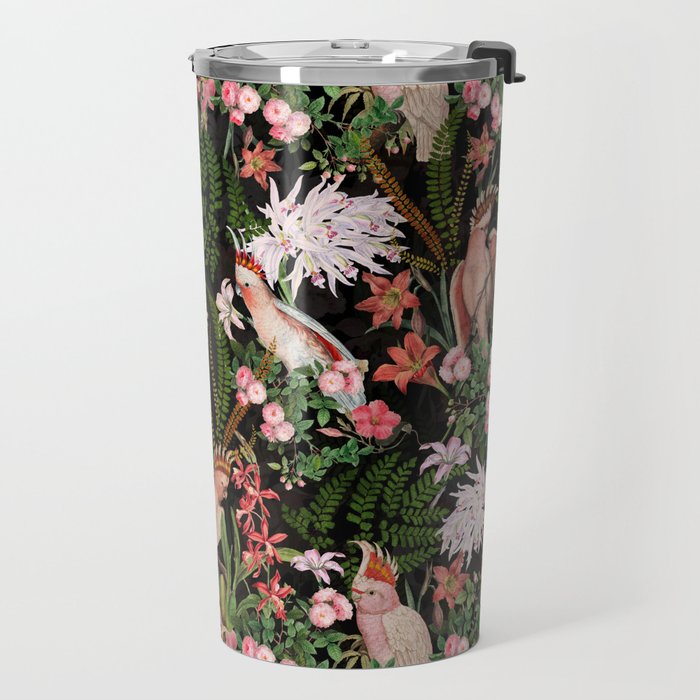 Vintage & Shabby Chic - Botanical Tropical Night Pattern  Travel Mug Gallery Image 2