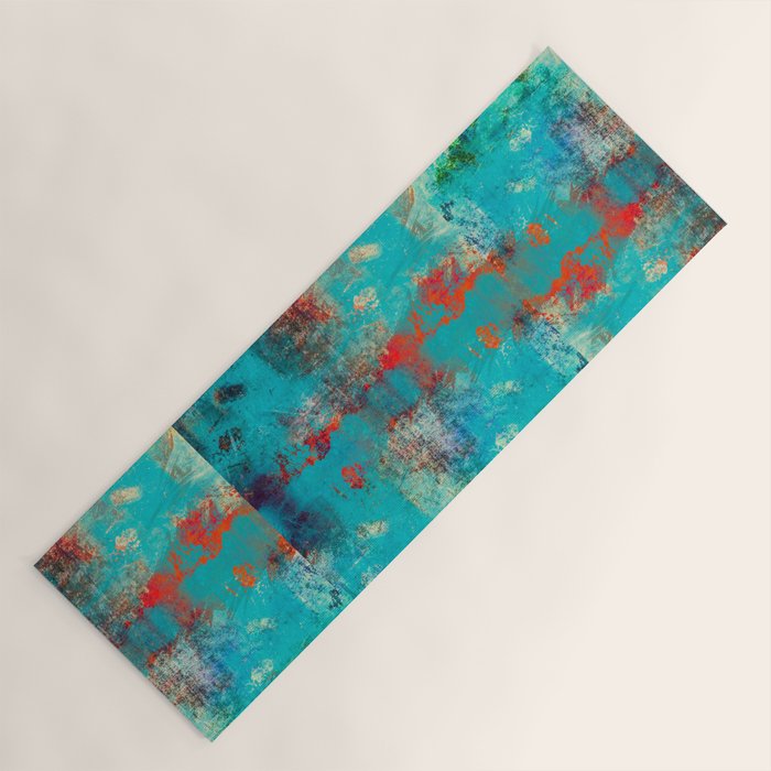 Aztec Turquoise Stone Abstract Texture Design Art Yoga Mat Gallery Image 1