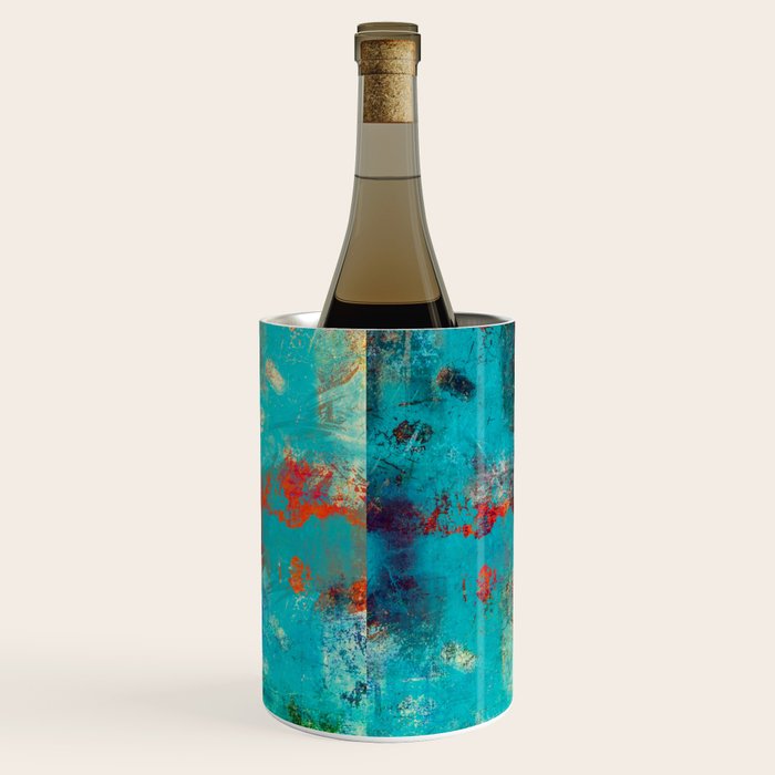 Aztec Turquoise Stone Abstract Texture Design Art Wine Chiller Gallery Image 2