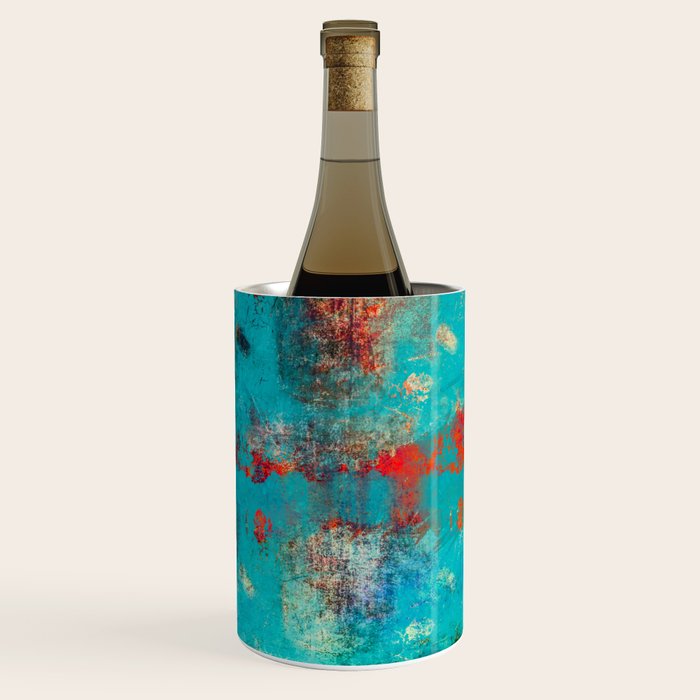 Aztec Turquoise Stone Abstract Texture Design Art Wine Chiller Gallery Image 1