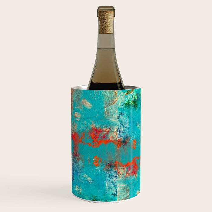 Aztec Turquoise Stone Abstract Texture Design Art Wine Chiller Gallery Image 3