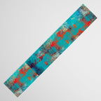 Aztec Turquoise Stone Abstract Texture Design Art Table Runner Gallery Image 3