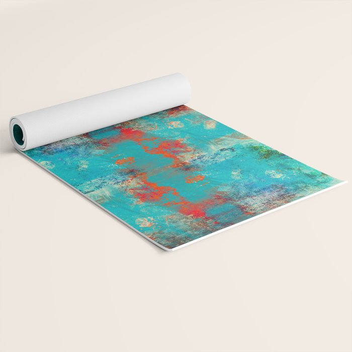 Aztec Turquoise Stone Abstract Texture Design Art Yoga Mat Gallery Image 2