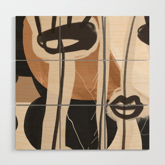 Modern Abstract Art Face 23 Wood Wall Art Gallery Image 1