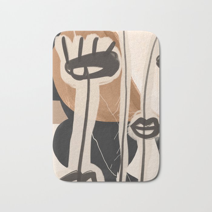 Modern Abstract Art Face 23 Bath Mat Gallery Image 1
