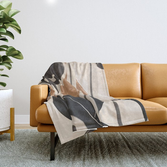 Modern Abstract Art Face 23 Throw Blanket Gallery Image 1