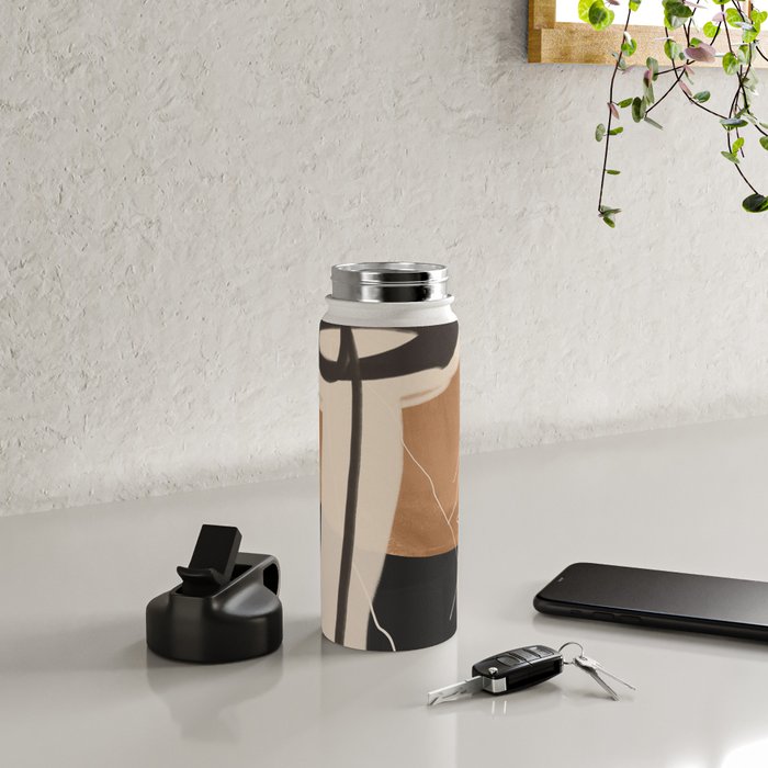 Modern Abstract Art Face 23 Water Bottle Gallery Image 4