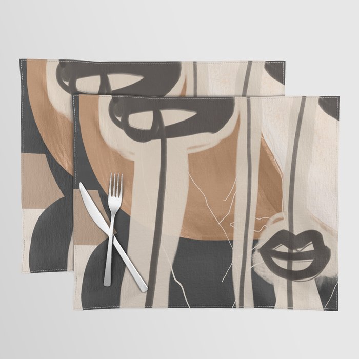 Modern Abstract Art Face 23 Placemat Gallery Image 1