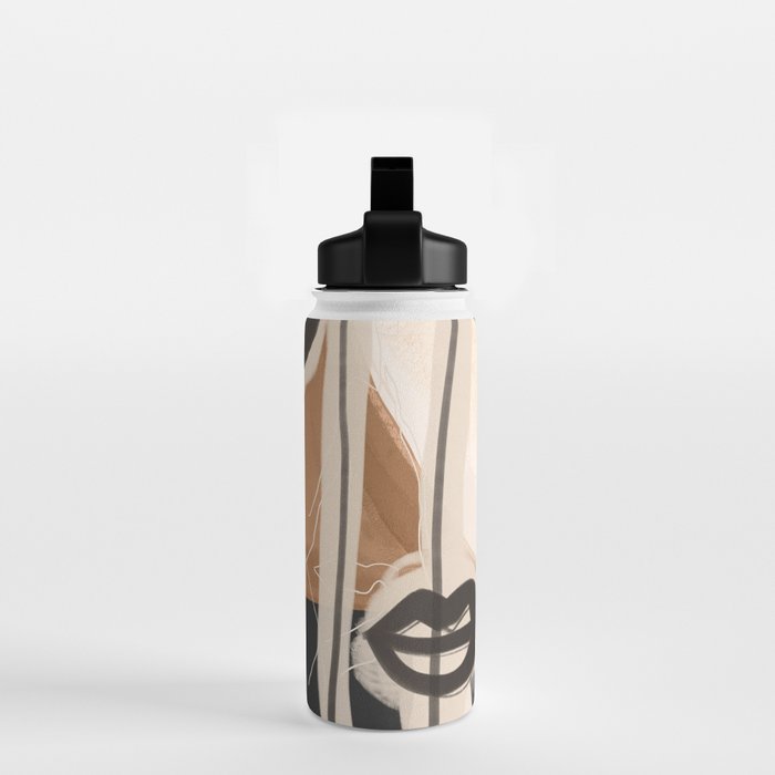 Modern Abstract Art Face 23 Water Bottle Gallery Image 2