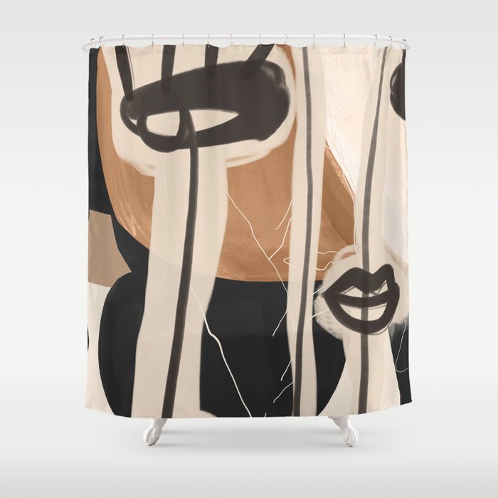 Modern Abstract Art Face 23 Shower Curtain Gallery Image 1