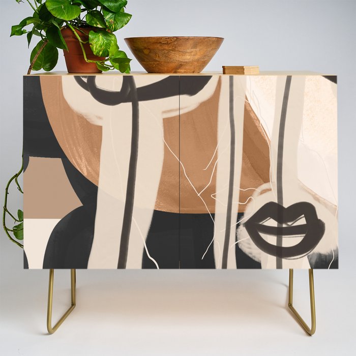 Modern Abstract Art Face 23 Credenza Gallery Image 1