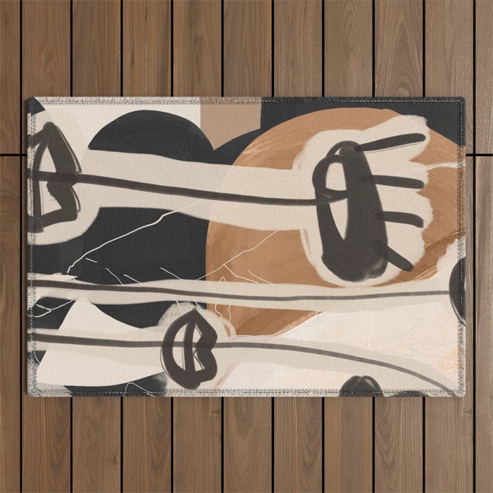 Modern Abstract Art Face 23 Outdoor Rug Gallery Image 1