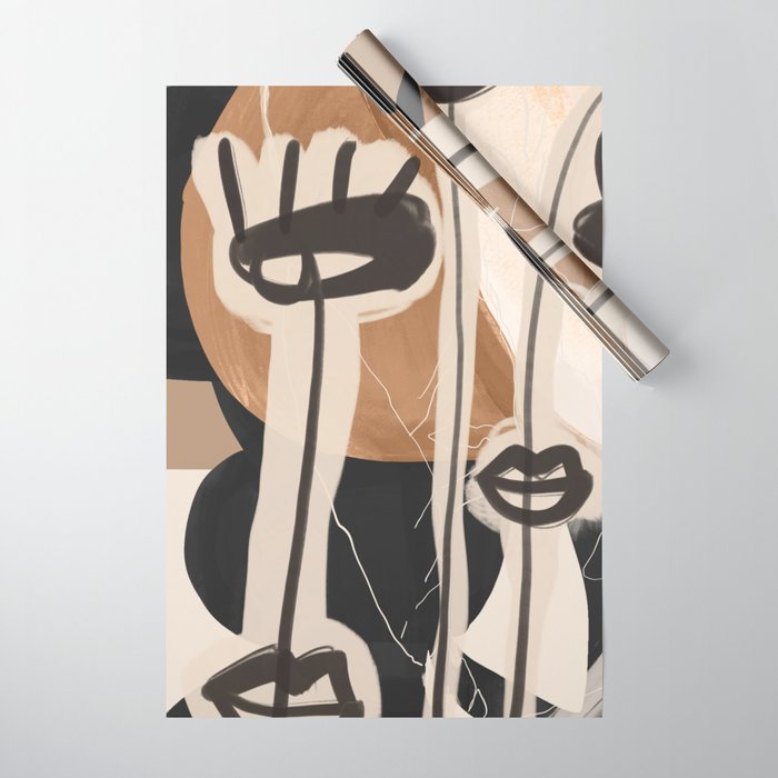 Modern Abstract Art Face 23 Wrapping Paper Gallery Image 1