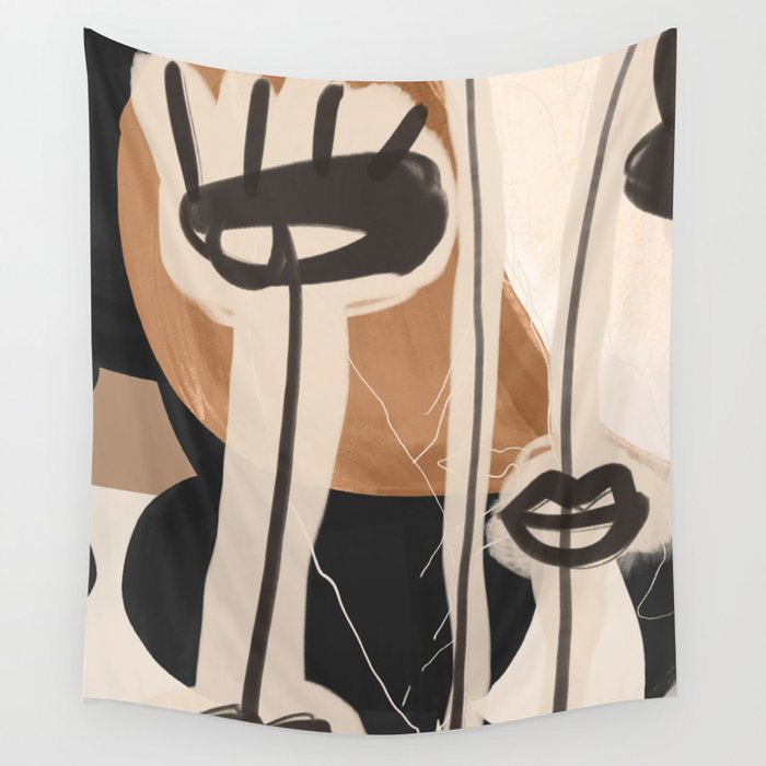Modern Abstract Art Face 23 Wall Tapestry Gallery Image 4