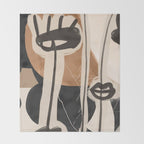 Modern Abstract Art Face 23 Throw Blanket Gallery Image 2