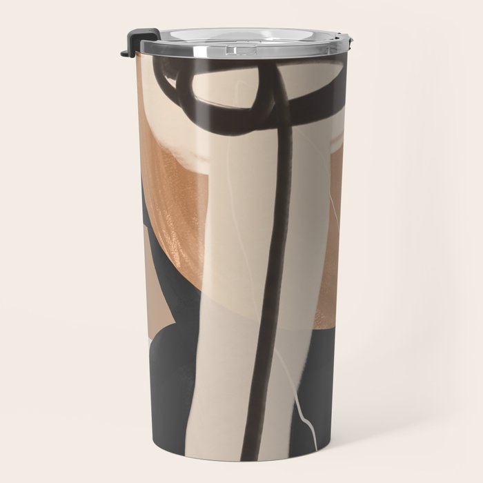 Modern Abstract Art Face 23 Travel Mug Gallery Image 3