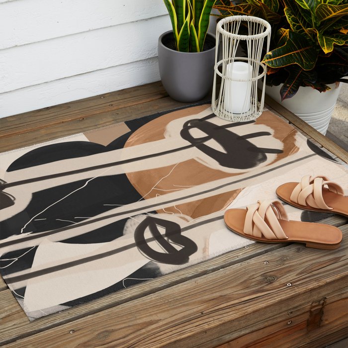 Modern Abstract Art Face 23 Outdoor Rug Gallery Image 2