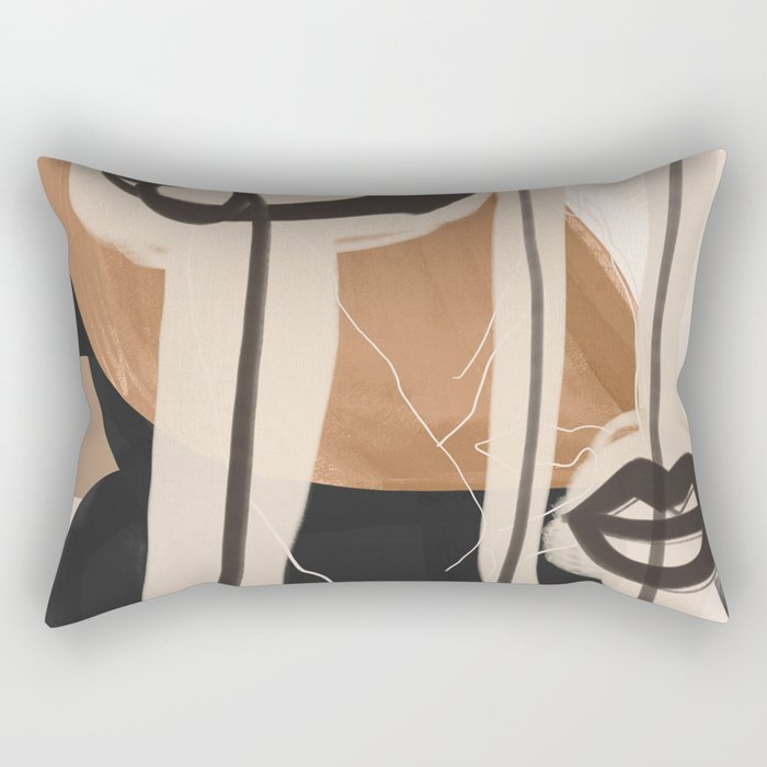 Modern Abstract Art Face 23 Rectangular Pillow Gallery Image 2