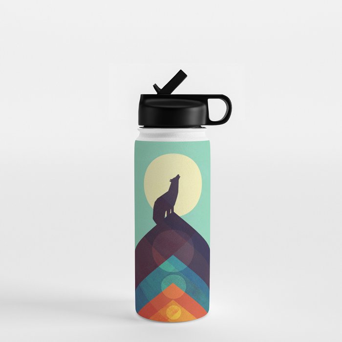 Howling Wild Wolf Water Bottle Gallery Image 1