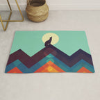 Howling Wild Wolf Rug Gallery Image 1